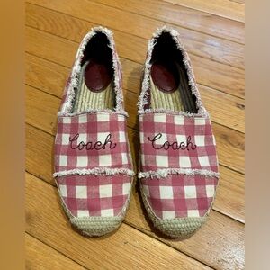 COACH Celina Gingham Espadrille Size 7.5